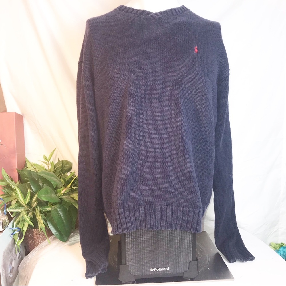 Ralph Lauren purple thick men sweater long sleeve